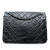 Chanel B Chanel Black Calf Leather XL CC Glazed Quilted skin Single Flap Italy