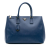 Prada B Prada Blue Saffiano Leather Large Lux Galleria Double Zip Tote Italy
