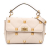 Valentino B Valentino White Ivory Calf Leather Large Grained skin Roman Stud Satchel Italy