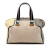 Fendi B Fendi Brown Beige with Multi Canvas Fabric Colorblock Chameleon Satchel Italy