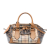Burberry B Burberry Brown Coated Canvas Fabric Small Haymarket Check Animal Print Blaze Satchel Italy