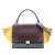 Celine B Celine Gray with Multi Calf Leather Medium Tricolor skin and Suede Trapeze Satchel Italy
