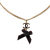Chanel B Chanel Gold Gold Plated Metal CC Enamel Velvet Bow Pendant Necklace France