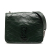 Saint Laurent AB Saint Laurent Green Dark Green Calf Leather Crinkled skin Niki Wallet on Chain Italy