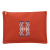 Hermès AB Hermès Orange Red Orange Wool Fabric H Natte Flat Pouch GM France