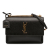 Saint Laurent Sunset Grained Calfskin Leather Flap Crossbody Black