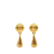 Chanel B Chanel Gold Gold Plated Metal CC Teardrop Clip On Earrings France