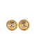 Chanel B Chanel Gold with Silver Gold Plated Metal and Silver Plated CC Round Clip On Earrings France