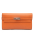 Hermès B Hermès Orange Calf Leather Epsom Kelly Longue Wallet France