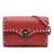 Valentino B Valentino Red Calf Leather Small Rockstud Flap Crossbody Italy