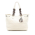Christian Dior B Dior White Coated Canvas Fabric Medium Cannage Panarea Tote Italy