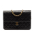Chanel B Chanel Black Lambskin Leather Leather Medium CC Quilted Lambskin Single Flap France