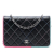 Chanel Black CC Quilted Lambskin Multicolor Border Full Flap Wallet on Chain Italy