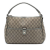 Gucci AB Gucci Brown Beige Coated Canvas Fabric GG Supreme Joy Handbag Italy
