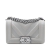 Chanel AB Chanel Gray Calf Leather Small Chevron Stitched skin Boy Flap France