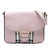 Burberry B Burberry Pink Calf Leather Small Haymarket Check Trimmed Dickens Crossbody Italy