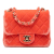 Chanel AB Chanel Orange Dark Orange Velvet Fabric Mini Square Classic Single Flap France