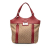 Christian Dior B Dior Brown Beige with Red Canvas Fabric Diorissimo Trotter Street Chic Tote Italy