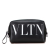 Valentino AB Valentino Black Calf Leather VLTN Pouch Italy