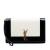 Saint Laurent White Brushed Leather Trimmed Lambskin Cassandre Flap Pouch Italy