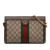Gucci B Gucci Brown Beige Coated Canvas Fabric Small GG Supreme Web Ophidia Chain Crossbody Italy