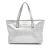 Gucci AB Gucci Silver Coated Canvas Fabric Medium GG Imprime Tote Italy