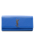 Saint Laurent AB Saint Laurent Blue Calf Leather Grain De Poudre Monogram Cassandre Clutch Italy