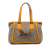 Celine B Celine Brown Beige with Orange Light Orange Canvas Fabric Carriage Tote China