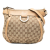 Gucci B Gucci Brown Beige Canvas Fabric GG Abbey D Ring Crossbody Italy