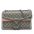 Gucci B Gucci Brown Beige Coated Canvas Fabric Medium GG Supreme Crystal Dionysus Shoulder Bag Italy