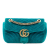 Gucci B Gucci Blue Turquoise Velvet Fabric Medium GG Marmont Matelasse Shoulder Bag Italy