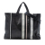 Bottega Veneta B Bottega Veneta Black Nappa Leather Leather Intrecciato Trimmed Nappa Vertical Stripe Tote Italy