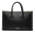 Valentino AB Valentino Black Calf Leather Rockstud Convertible Tote Italy