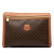 Celine B Celine Brown Coated Canvas Fabric Macadam Clutch Italy