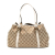 Gucci B Gucci Brown Beige with White Canvas Fabric GG Twins Tote Italy
