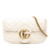 Gucci B Gucci White Calf Leather Mini GG Marmont Matelasse Flap Crossbody Italy