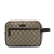 Gucci AB Gucci Brown Coated Canvas Fabric GG Supreme Clutch Italy