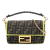 Fendi AB Fendi Brown Canvas Fabric Mini Zucca 1974 Roma Amor Baguette Crossbody Italy