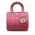 Christian Dior B Dior Pink Lambskin Leather Leather Small Gradient Lambskin Cannage Lady Dior Italy