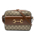 Gucci AB Gucci Brown Beige Coated Canvas Fabric Small GG Supreme Horsebit 1955 Crossbody Italy
