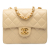 Chanel B Chanel Brown Beige Lambskin Leather Leather Mini Square Classic Lambskin Single Flap France