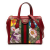 Gucci B Gucci Brown Beige with Multi Coated Canvas Fabric GG Flora Ophidia Satchel Italy