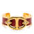 Hermès B Hermès Gold with Red Gold Plated Metal and Leather Chaine d Ancre Cuff Bracelet France