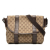 Gucci B Gucci Brown Beige Canvas Fabric GG Messenger Bag Italy