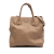 Prada B Prada Brown Camel Calf Leather Vitello Daino Open Convertible Tote Italy
