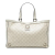 Gucci B Gucci White Ivory Calf Leather Guccissima Abbey D Ring Tote Italy