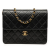 Chanel B Chanel Black Lambskin Leather Leather Small CC Quilted Lambskin Single Flap France
