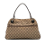 Gucci B Gucci Brown Beige Canvas Fabric GG Eclipse Shoulder Bag Italy
