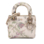 Christian Dior B Dior White Satin Fabric Mini Floral Crystal Lady Dior Italy