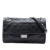 Chanel B Chanel Black Calf Leather Embossed CC Quilted Aged skin Reissue 2.55 Single Flap 227 Italy